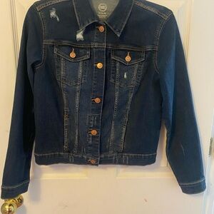 Wonder Nation Girls Distressed Blue Jean Jacket